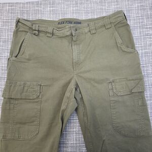 Duluth Flex Fire Hose Cargo Pants Work Green Relaxed Men's 44x30 (Actual 43x28)